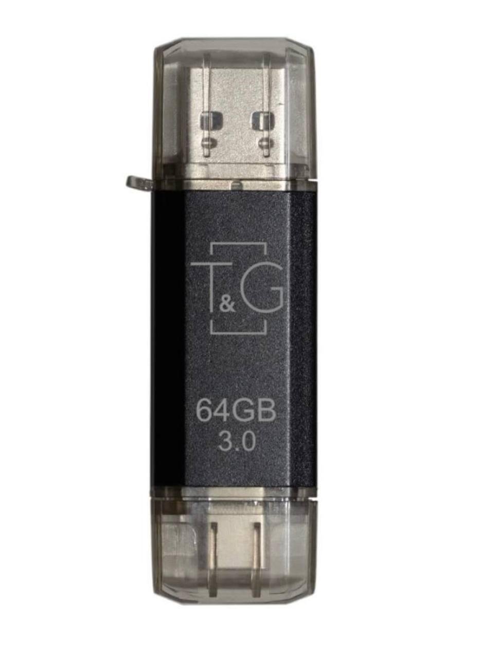 Накопитель USB 3.0 T&G USB/Type-C 64 Гб 009 Black (м00034)