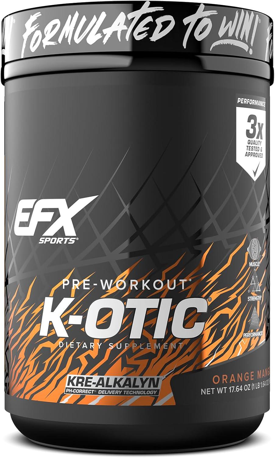 Предтренировочная формула Efx K-otic® Pre-Workout Orange/Mango 500 г