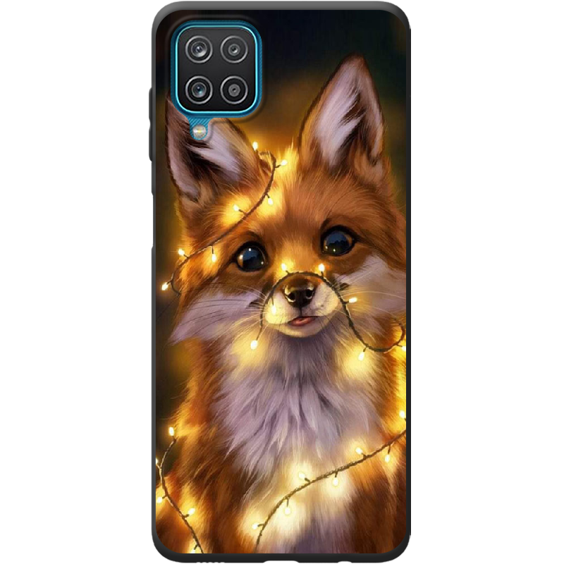 Чехол BoxFace Samsung A125 Galaxy A12 Рождественская лиса Черный силикон (41506-up2399-42014)
