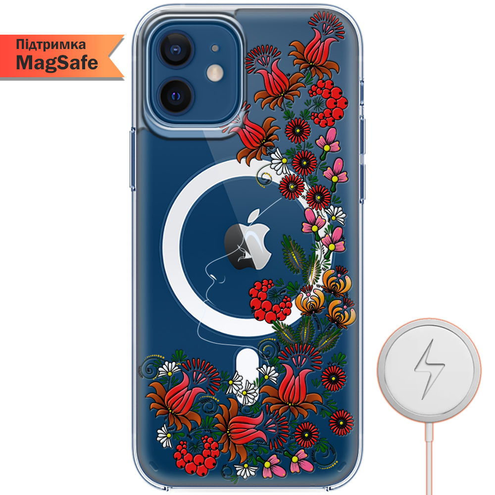 Чехол BoxFace iPhone 12 3D Ukrainian Muse Прозрачный силикон с поддержкой MageSafe (41161-bk64-41497)