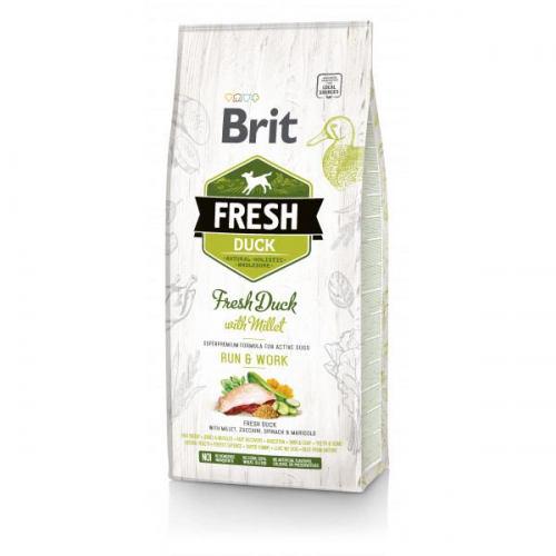 Корм для дорослих активних собак сухий Brit Fresh Duck With Millet Run & Work з свіжою качкою та просом 2,5 кг (170998)