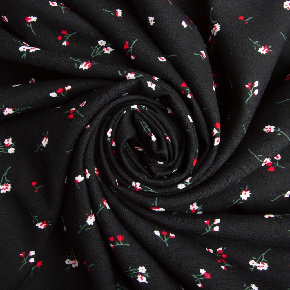 Ткань платяная штапель вискоза Мелкоцвет 140 г/м2 145 см (26562)