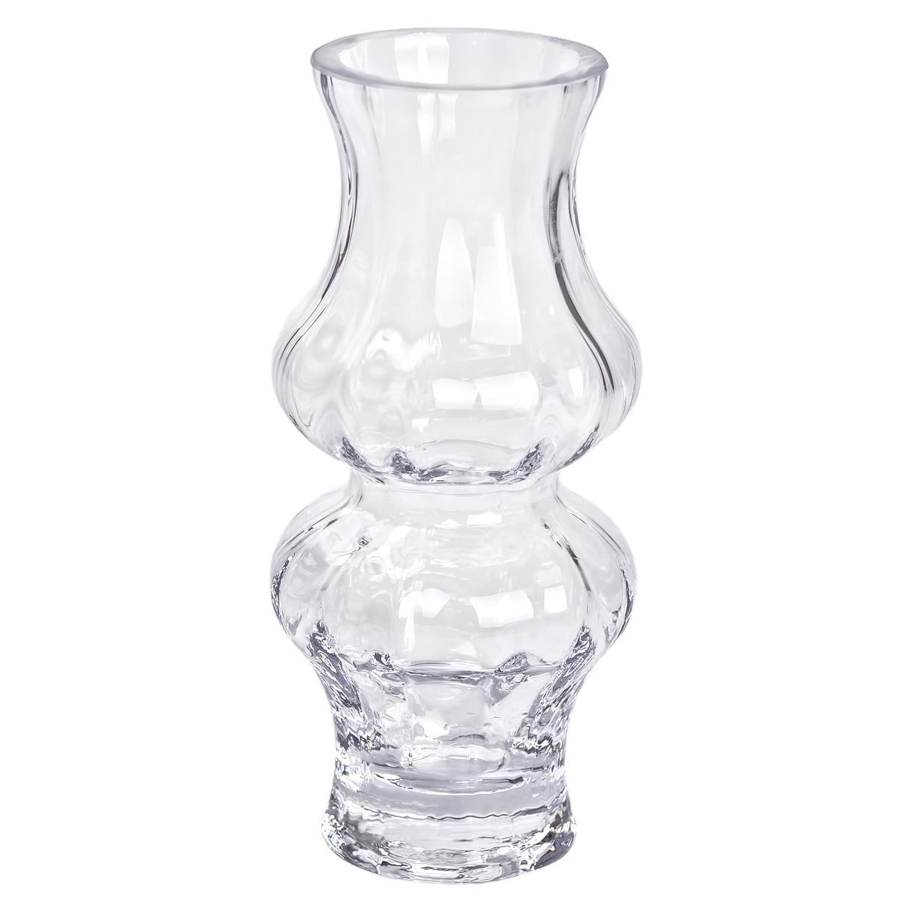 Ваза стеклянная для цветов декоративная 20,5 см Прозрачный