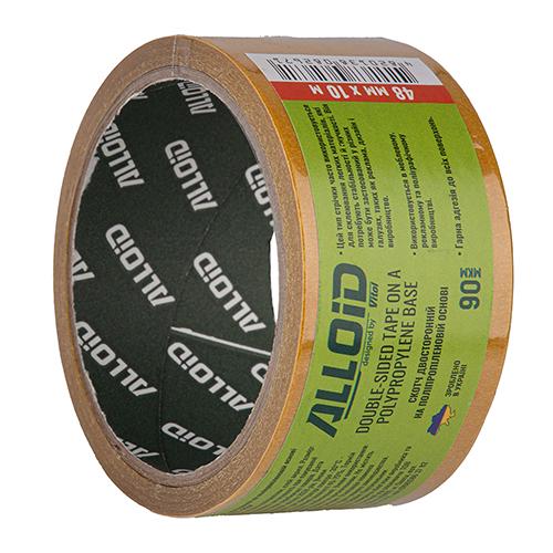 Скотч двухсторонний Alloid на полипропиленовой основе 48 мм х 5 м/90 мкм (DT-4810P) Скотч двухсторонний Alloid на полипропиленовой основе 48 мм х 5 м/90 мкм (DT-4810P)