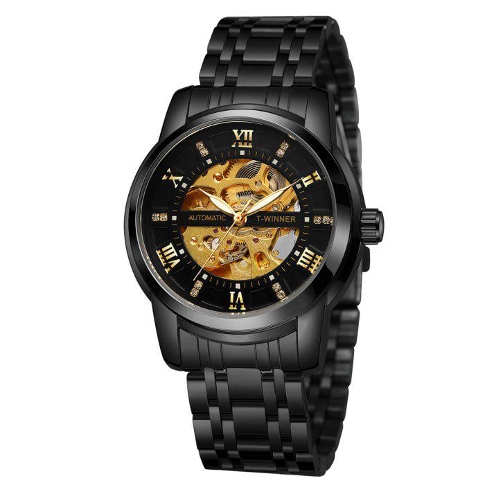 Часы мужские Winner Triumph со стальным корпусом 40х15 мм Черный (150-96-2111)