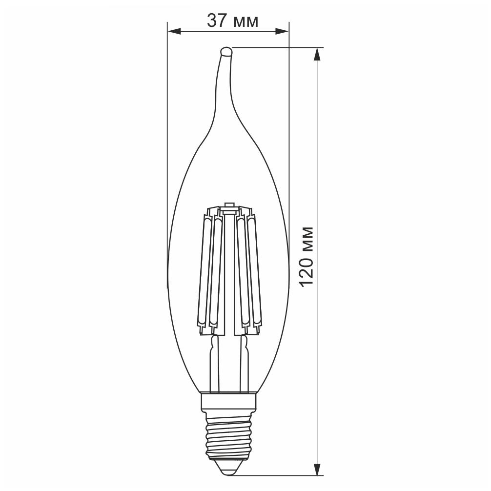 Світлодіодна лампа Videx Filament C37FtA 6W E14 2200K бронза (VL-C37FtA-06142) - фото 3