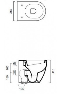 Напольный унитаз Catalano Sfera 1VPC5200 с сиденьем (29657382) - фото 2