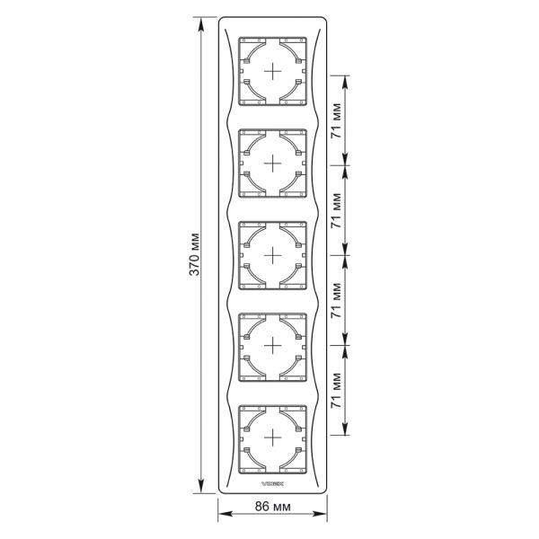 Рамка Videx на 5 місць вертикальна Чорно-графітовий - фото 2 Рамка Videx на 5 місць вертикальна Чорно-графітовий - фото 2