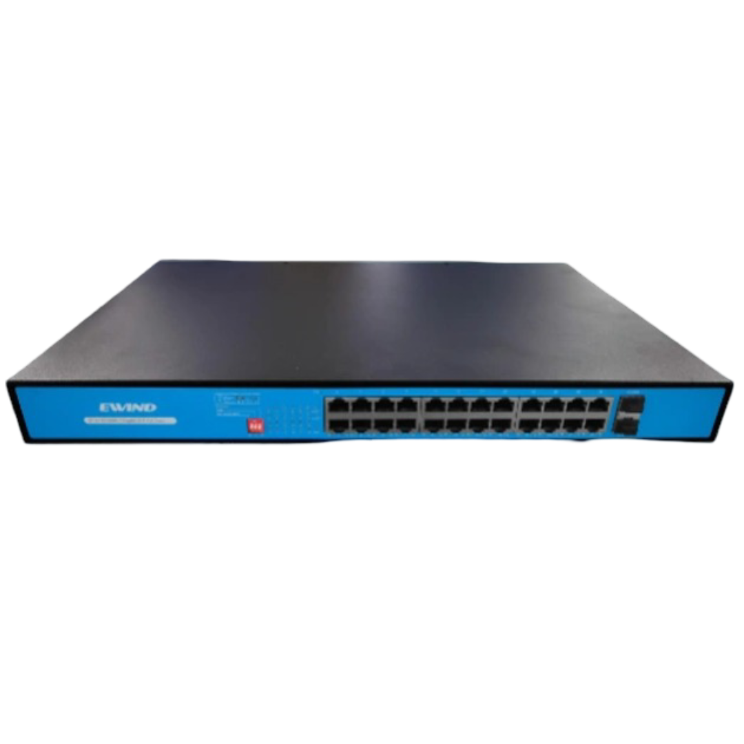 Коммутатор Ewind EW-S1926CGU-AP-AT 24хRJ45 PoE 2хSFP PoE до 400W Black (30067349)