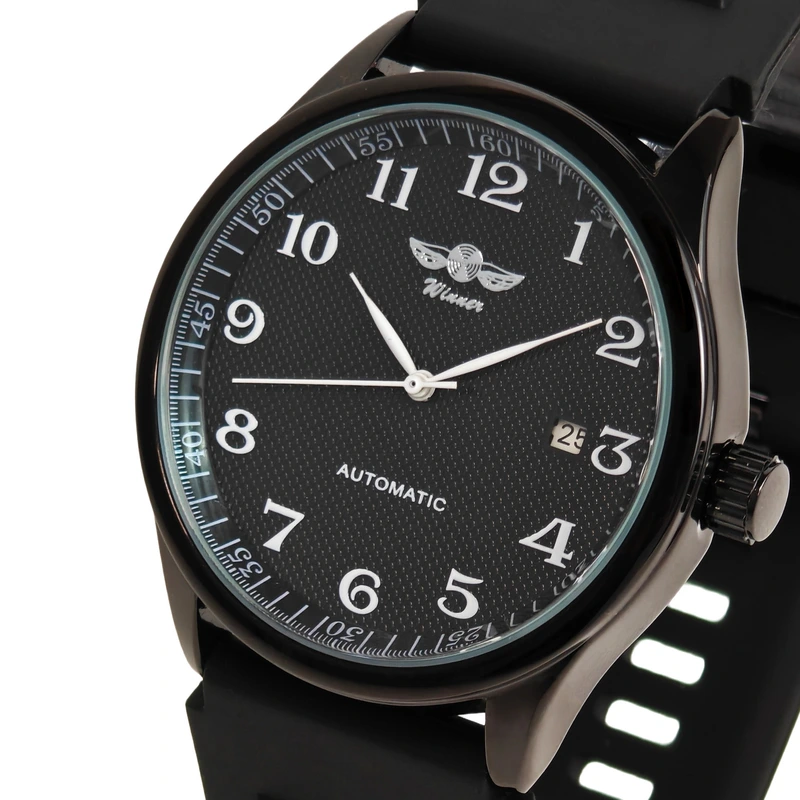 Годинник чоловічий механічний Winner Handsome Elastic Black 2 ремінці