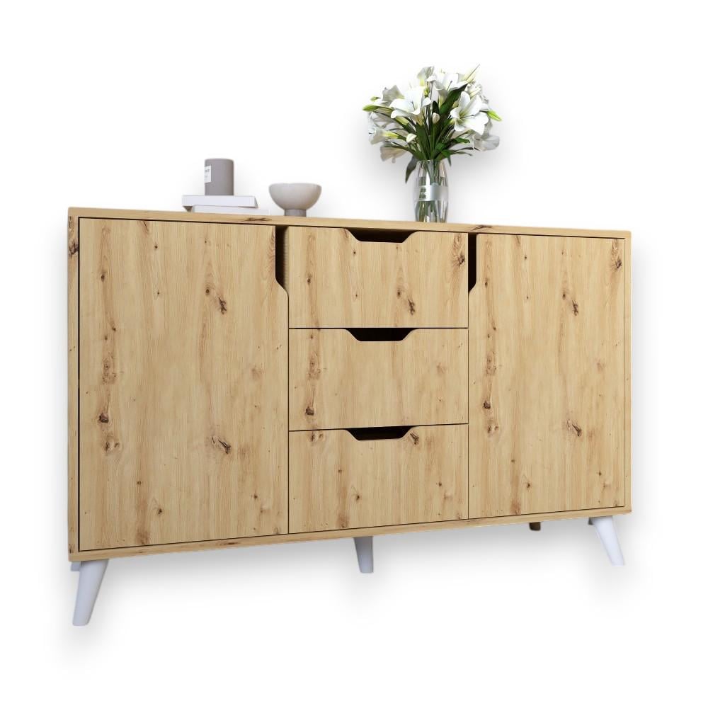 Комод в гостиную М-Зон Борн 1200 Дуб артизан/Белый (MZN-031092) Комод в гостиную М-Зон Борн 1200 Дуб артизан/Белый (MZN-031092)