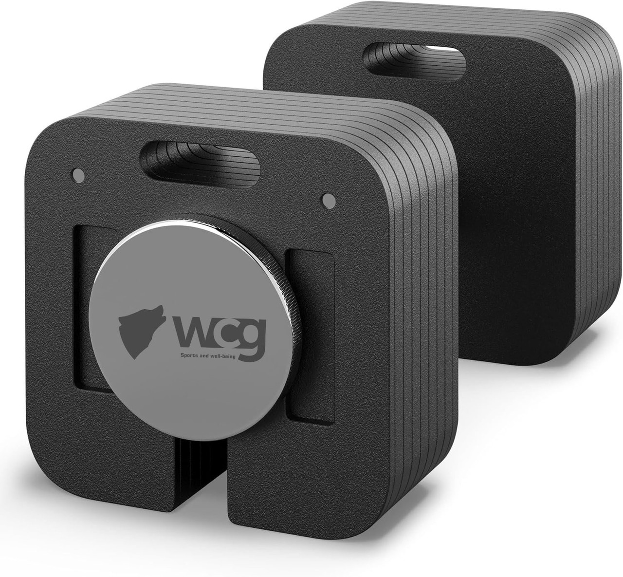 Гантель модульная регулируемая стальная разборная WCG квадратная для силовых тренировок дома с 6 уровнями веса 4-16 кг Черный (SQUARE161)