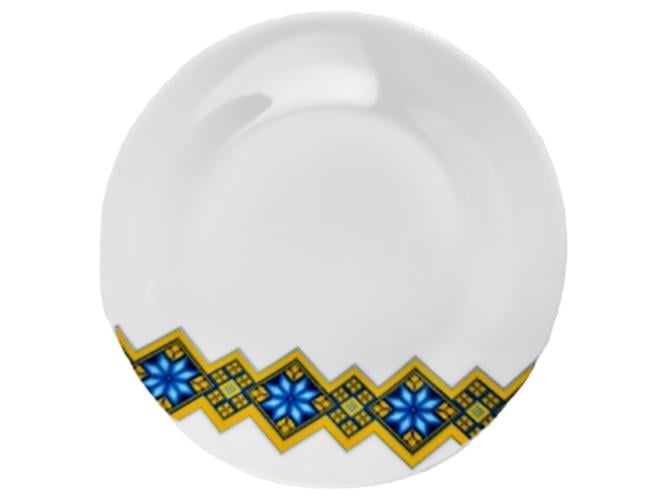 Тарелка десертная Вышиванка ромб 17,8 см Желто-голубой (MSN-30000-006)