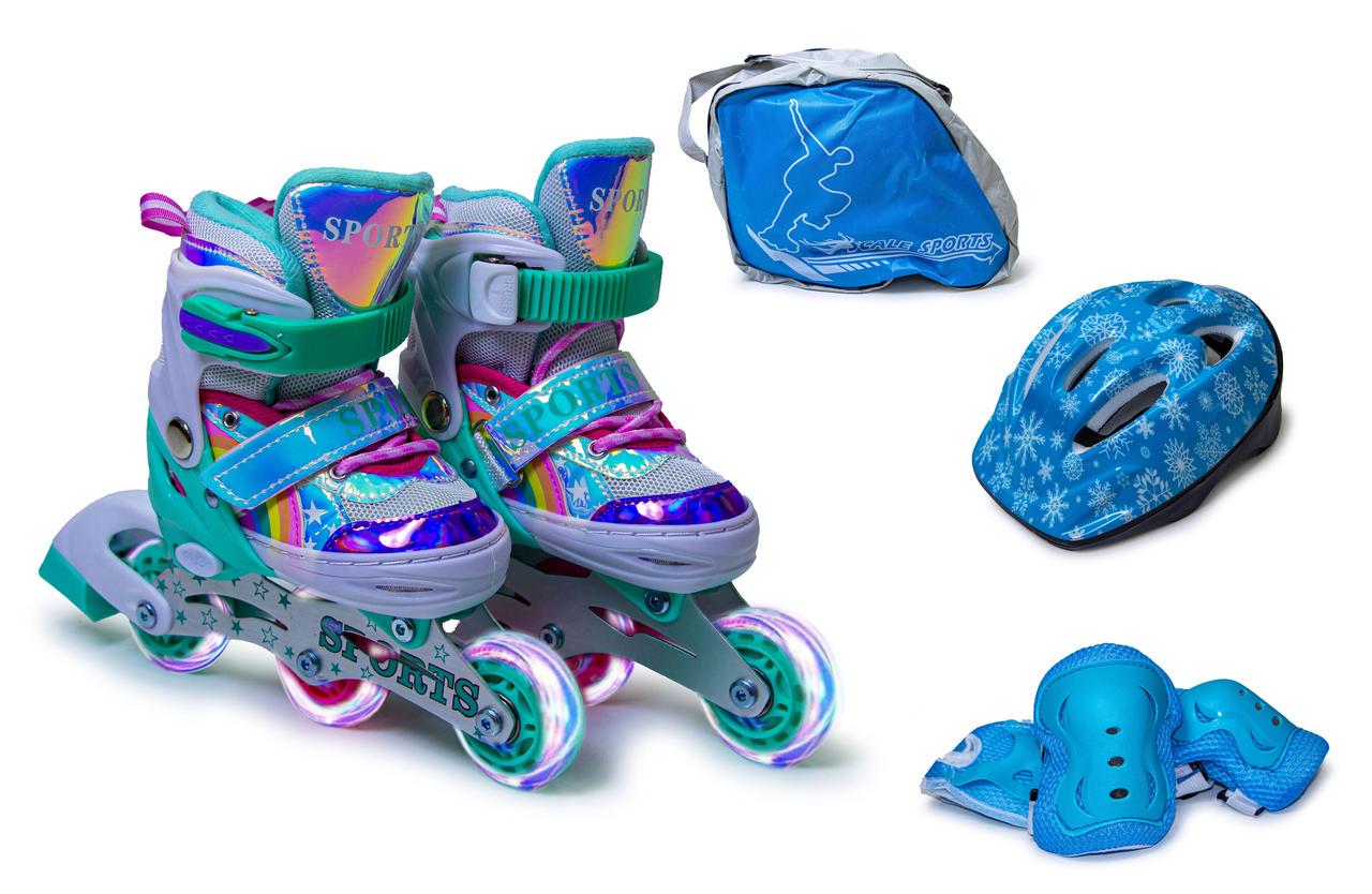 Комплект роликів Scale Sports Тіффані р. 26-29 Райдужний (259744303д) - фото 1 Комплект роликів Scale Sports Тіффані р. 26-29 Райдужний (259744303д) - фото 1
