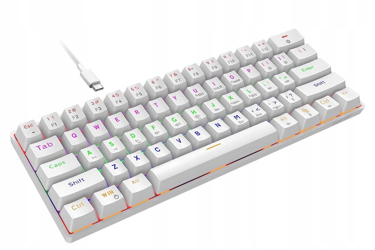 Клавиатура механическая Snpurdiri MK62 V900 проводная USB Type-C QWERTY 60% с LED-подсветкой Белый