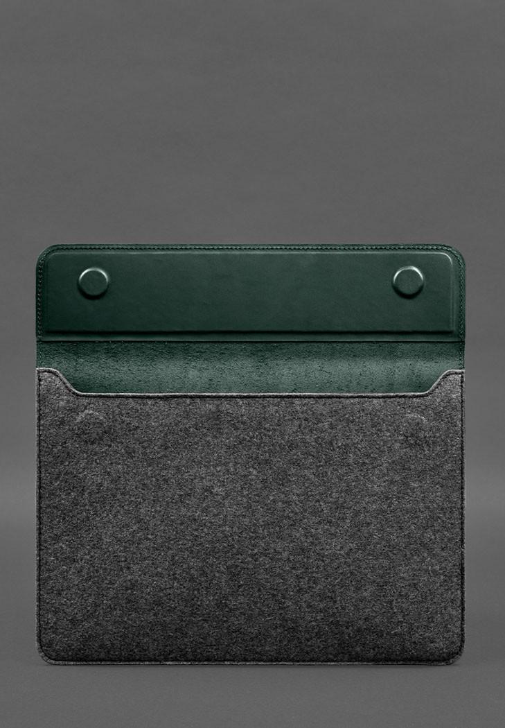 Чехол-конверт с клапаном кожа/фетр для MacBook 13" Crazy Horse Зеленый (A-028240) - фото 5 Чехол-конверт с клапаном кожа/фетр для MacBook 13" Crazy Horse Зеленый (A-028240) - фото 5