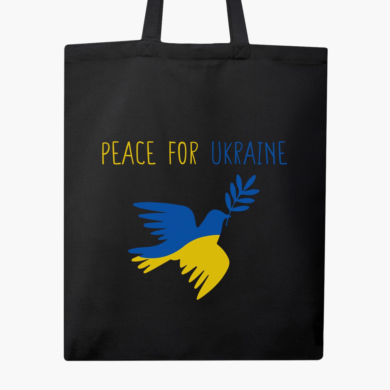 Эко сумка "Peace For Ukraine" классическая Черный (9227-3688-3)