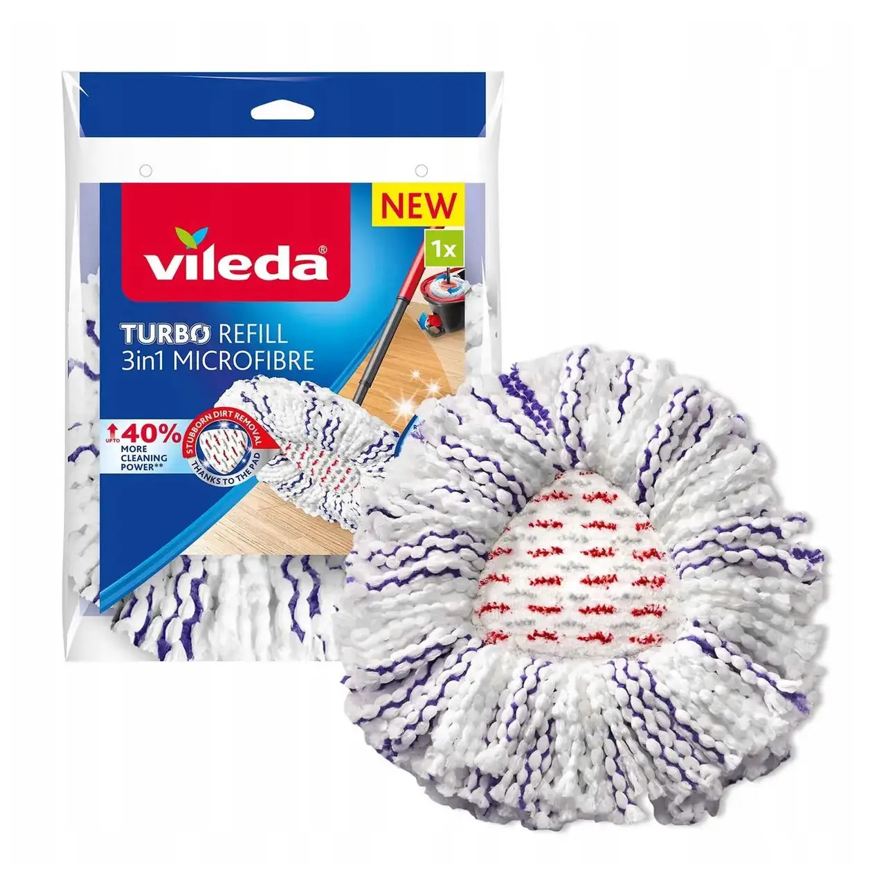 Насадка для швабры Vileda Turbo Microfibre 3in1 38 см (167749) - фото 2
