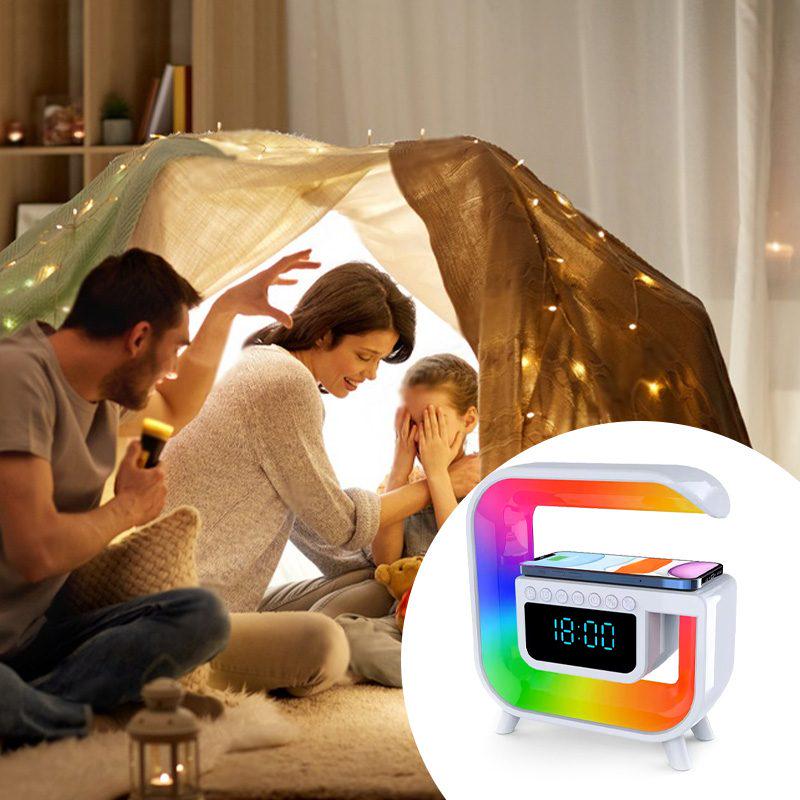 Нічник-годинник акумуляторний RGB G30 з бездротовою зарядкою та Bluetooth колонкою - фото 8