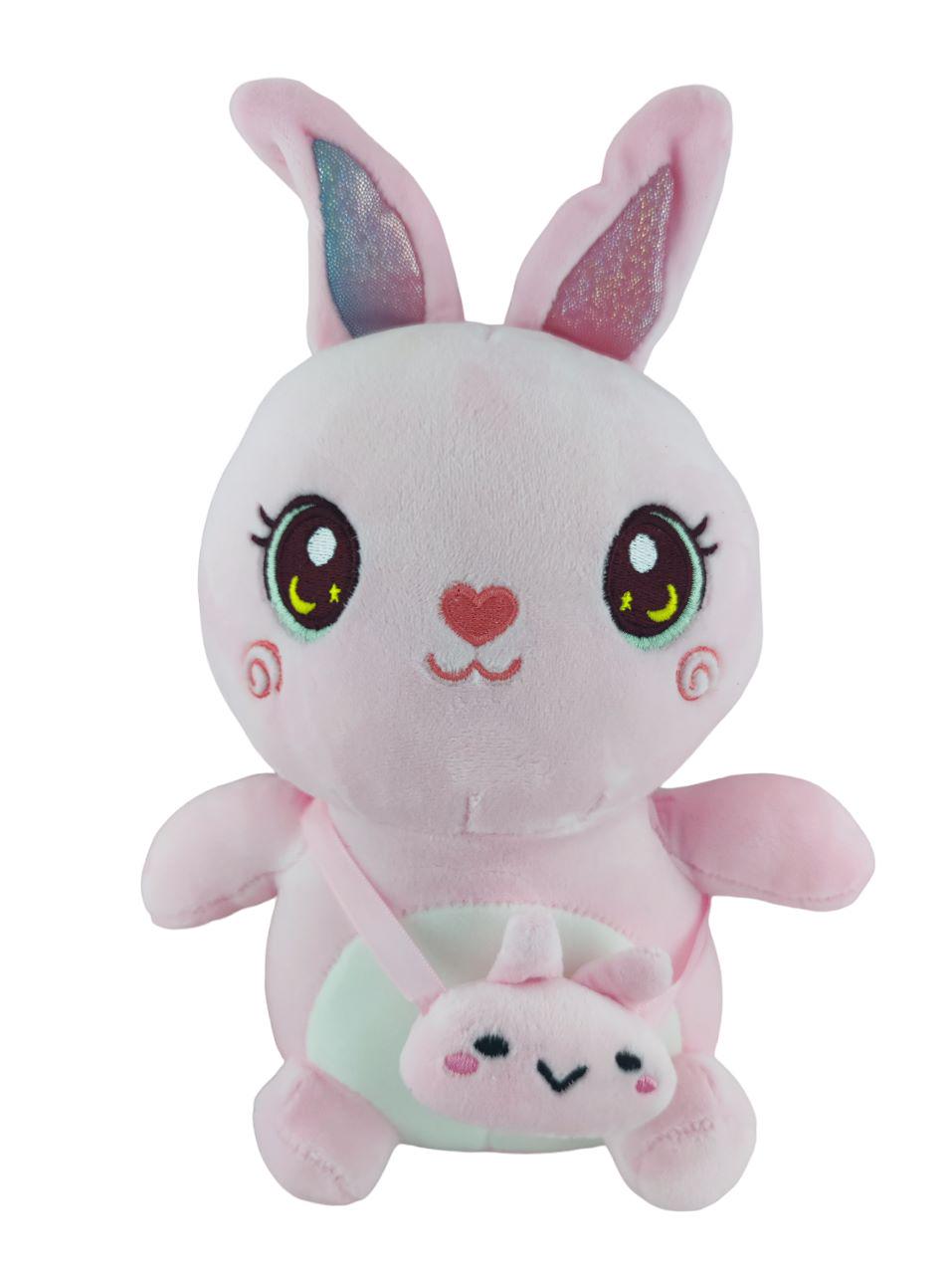 Мягкая игрушка Зайчик с сумочкой 30 см Розовый (130323) Мягкая игрушка Зайчик с сумочкой 30 см Розовый (130323)