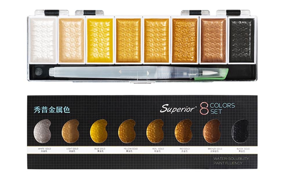 Набор акварельных красок с кисточкой SUPERIOR 8 цветов (6971001792734)