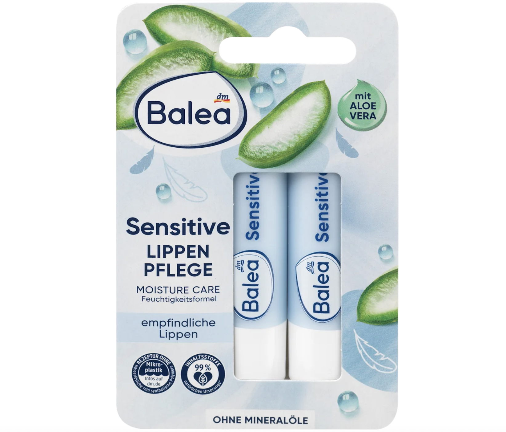Бальзам для губ Balea Sensitive из Алоэ Вера 2 шт. по 4,8 г (EPI-15102025-457)