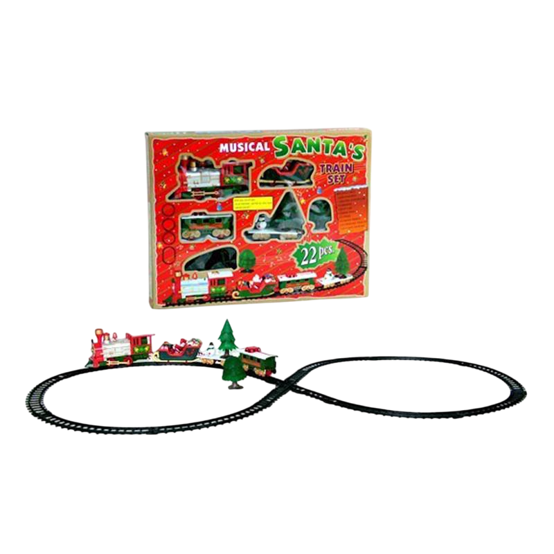 Детская игрушка железная дорога Новогодний поезд 22 детали (29708510)