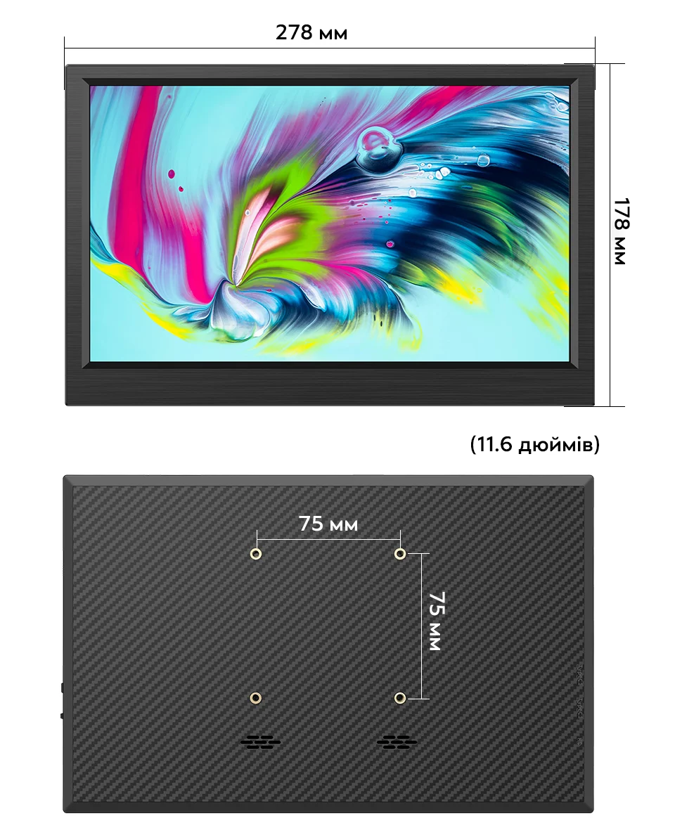 Монитор портативный RIAS IPM-116 11,6" 768P Black (3_06682) - фото 9