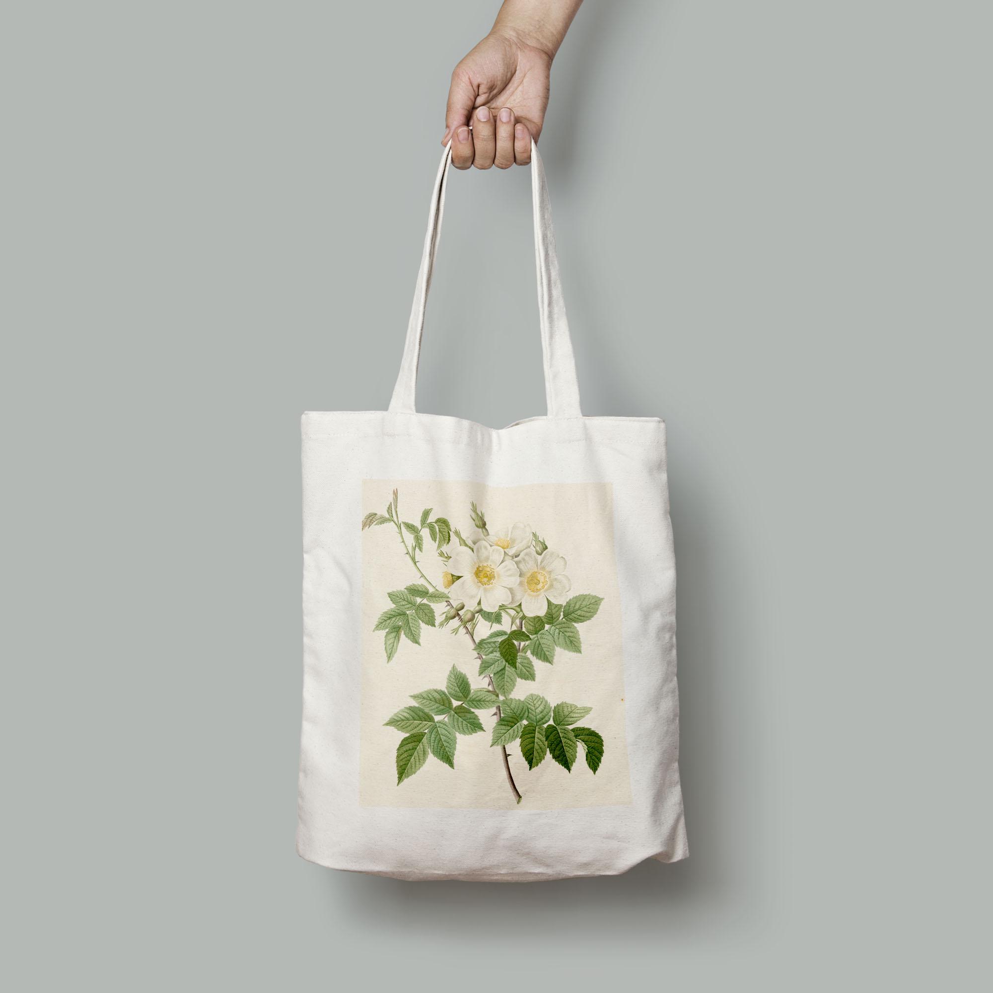 Эко-сумка Винтажная акварельная белая роза шопер (Flowers1922005_Bag)