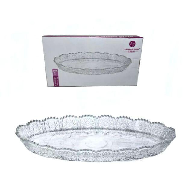 Блюдо стеклянное для сервировки Helios D-53B Старлайт 286 мм