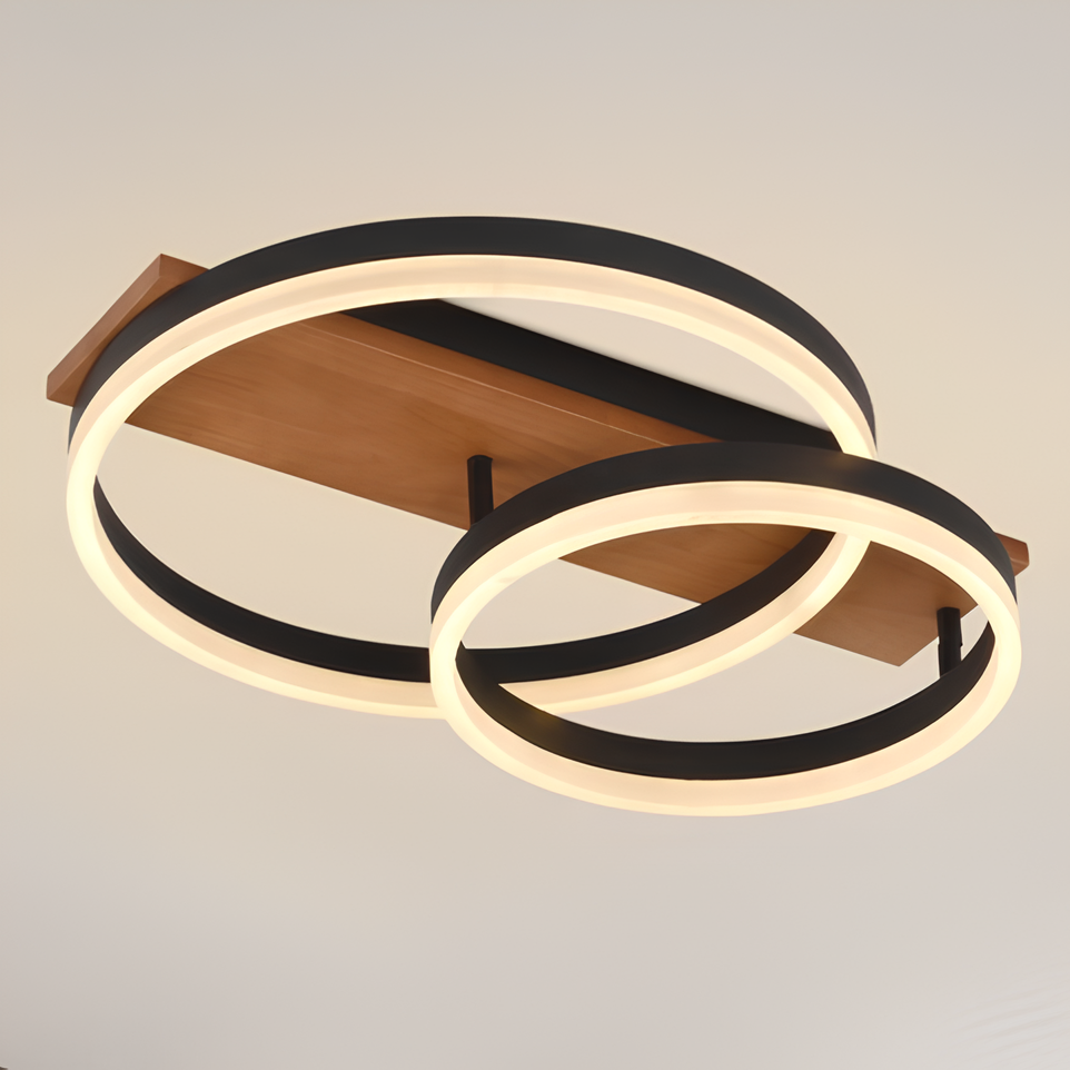 Люстра светодиодная Valeso 48W с рассеивателями в форме кольца 3000/4000/6500K с пультом Черный (MTD137)