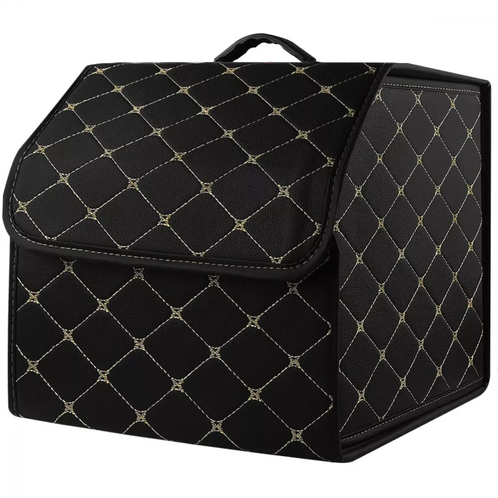 Органайзер в багажник автомобиля 34х30х30 см Черный с золотой нитью