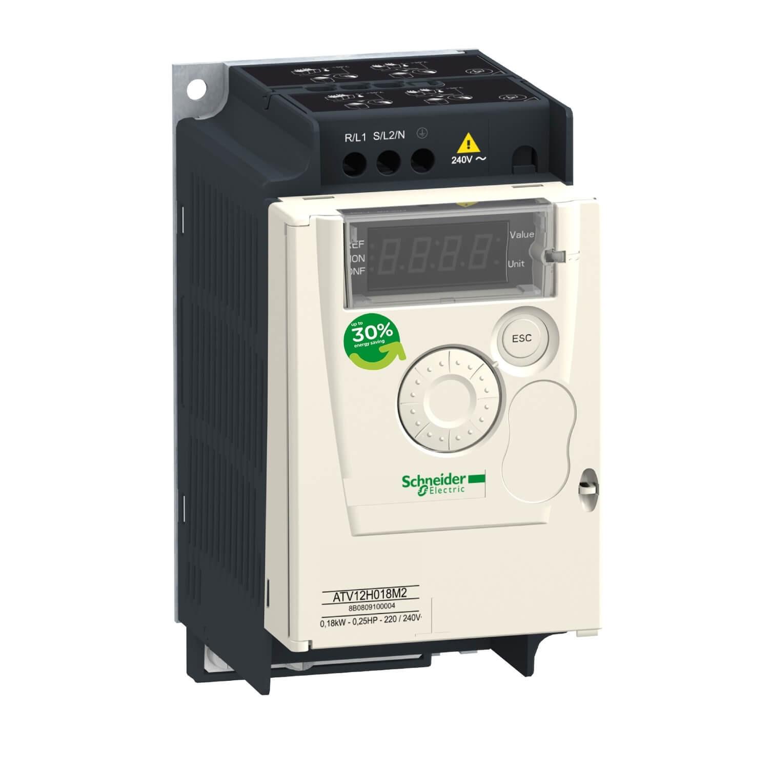 Перетворювач частоти Schneider Electric ATV12 0,18 кВт 240V 1Ф (ATV12H018M2)
