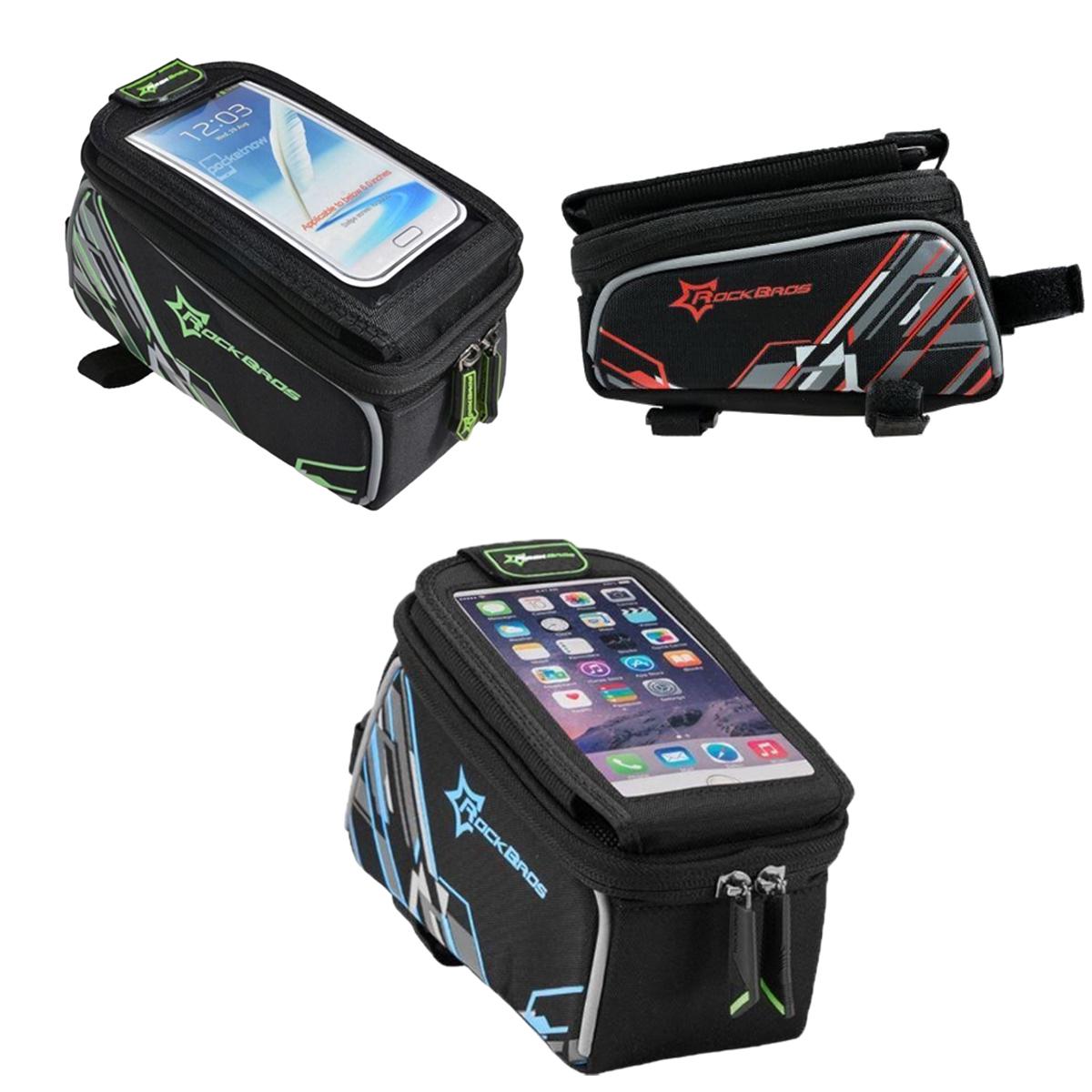 Велосипедна сумка на раму ROCKBROS RB-016-5 Чорний з зеленим (RB-016-5-1332) - фото 4 Велосипедна сумка на раму ROCKBROS RB-016-5 Чорний з зеленим (RB-016-5-1332) - фото 4