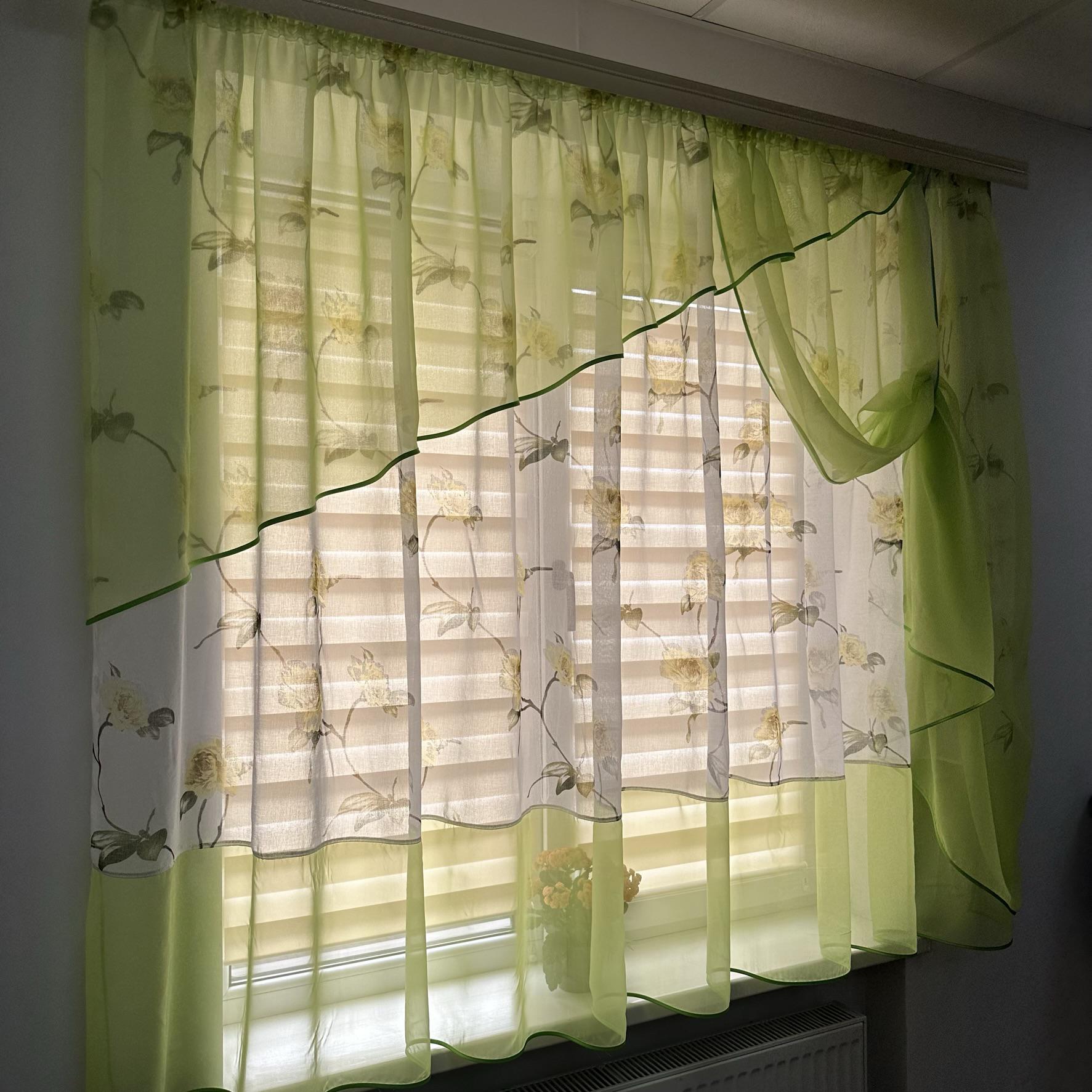 Фіранка на кухню TG Home №410 Салатовий (410-7) - фото 4 Фіранка на кухню TG Home №410 Салатовий (410-7) - фото 4