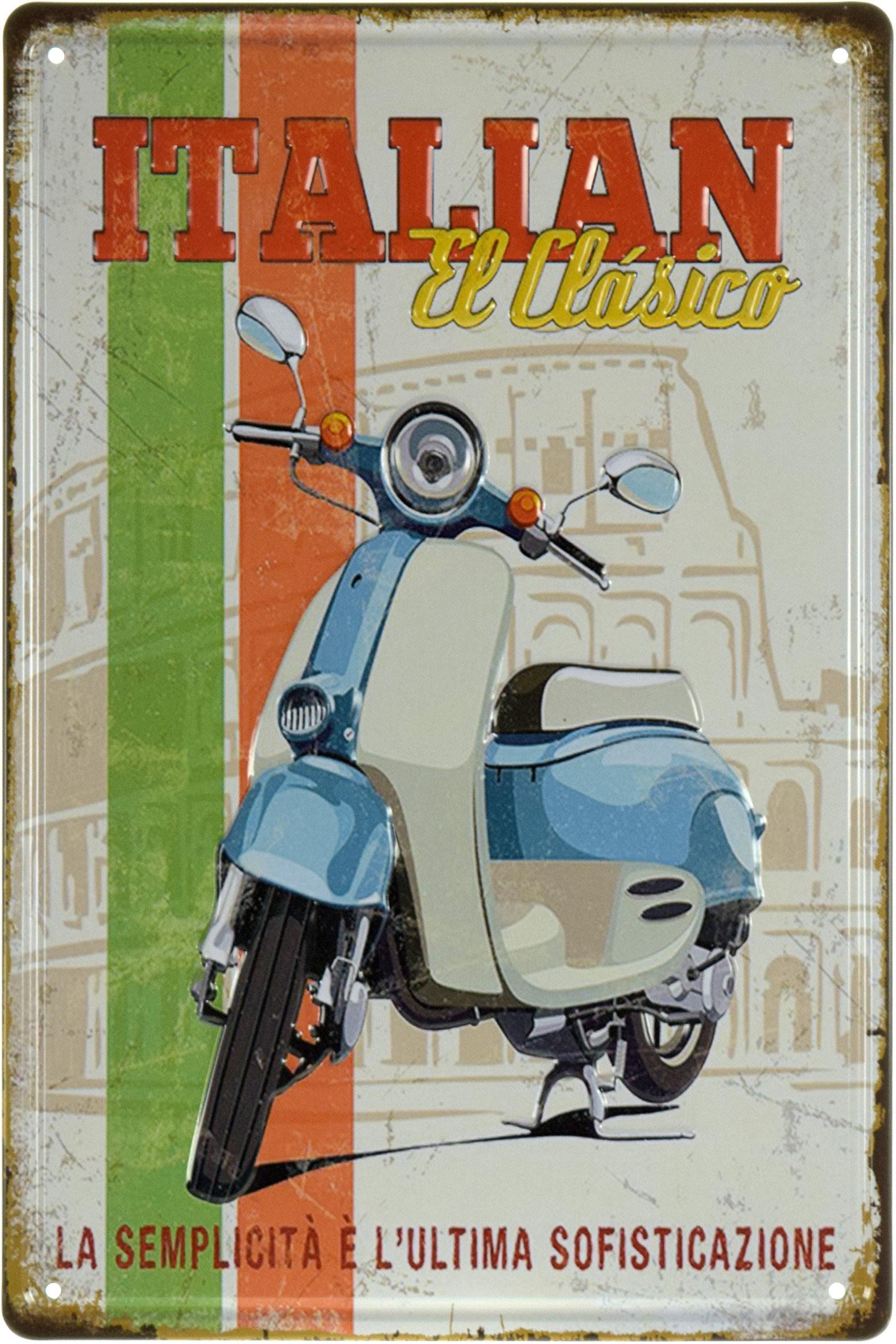Табличка металлическая Vespa Italian El Clasico 20x30 см