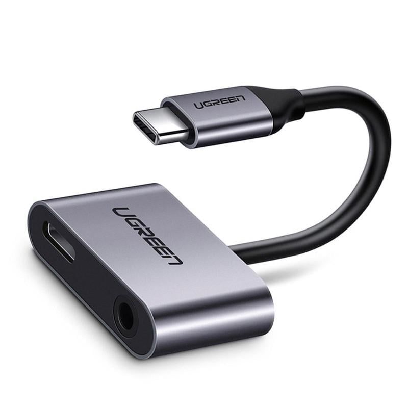Переходник Ugreen Type-C Male to Female AUX 3.5 мм Серый