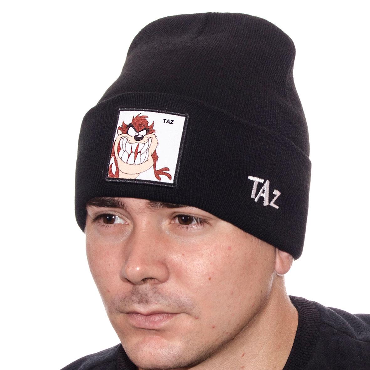 Шапка с шевроном двойная зимняя Taz L21044 L р. 57-58 Черный