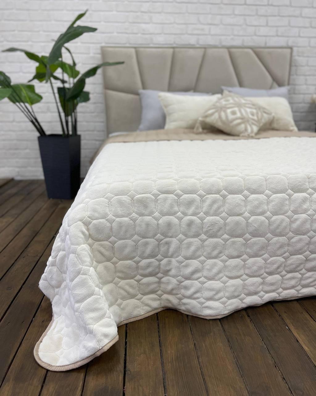 Покрывало двухстороннее из микрофибры 210х230 см с подушками 2 шт. 40х60 см Белый (Д-cap-podush-002) - фото 4 Покрывало двухстороннее из микрофибры 210х230 см с подушками 2 шт. 40х60 см Белый (Д-cap-podush-002) - фото 4