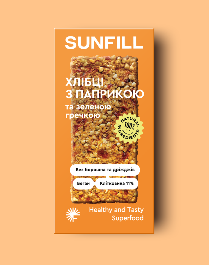 Хлібці із зеленої гречки з паприкою Sunfill без глютену 91 г (127001288)