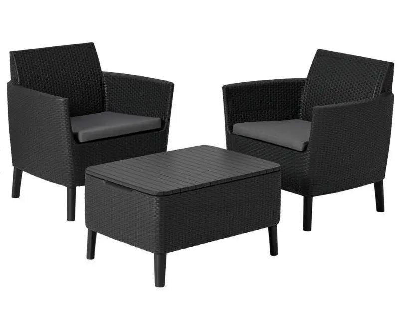 Набір пластикових меблів для тераси Keter Salemo Balcony Set Графіт (9236631)