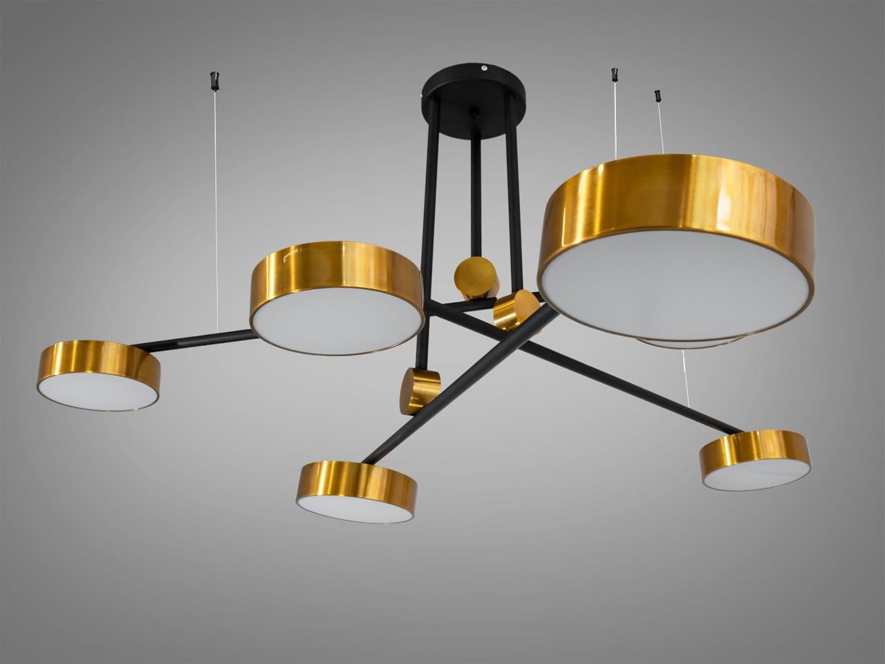 Светодиодная люстра для зала D405-6BK+BR-LS 72W Черный/Бронзовый (2092850640)