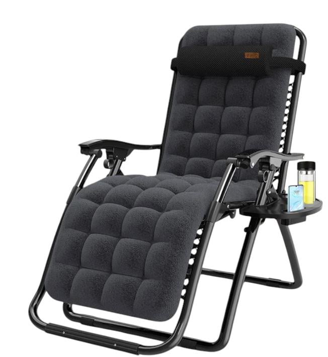 Шезлонг WCG R-03 Zero Gravity з матрацом Чорний (R-03)