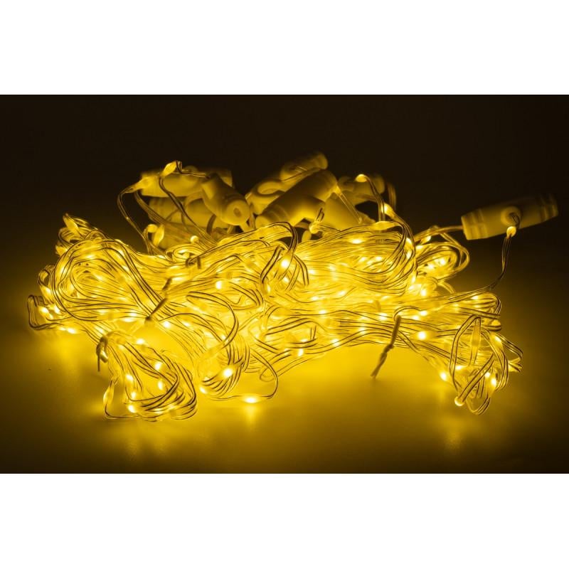 Гірлянда завіса з гачками 2x1 м 400LED теплий білий мережа (720810)