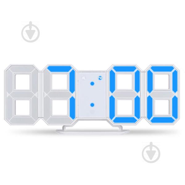 Настольные часы Led электронные светодиодные USB 22,5см Синие (ART-6802)