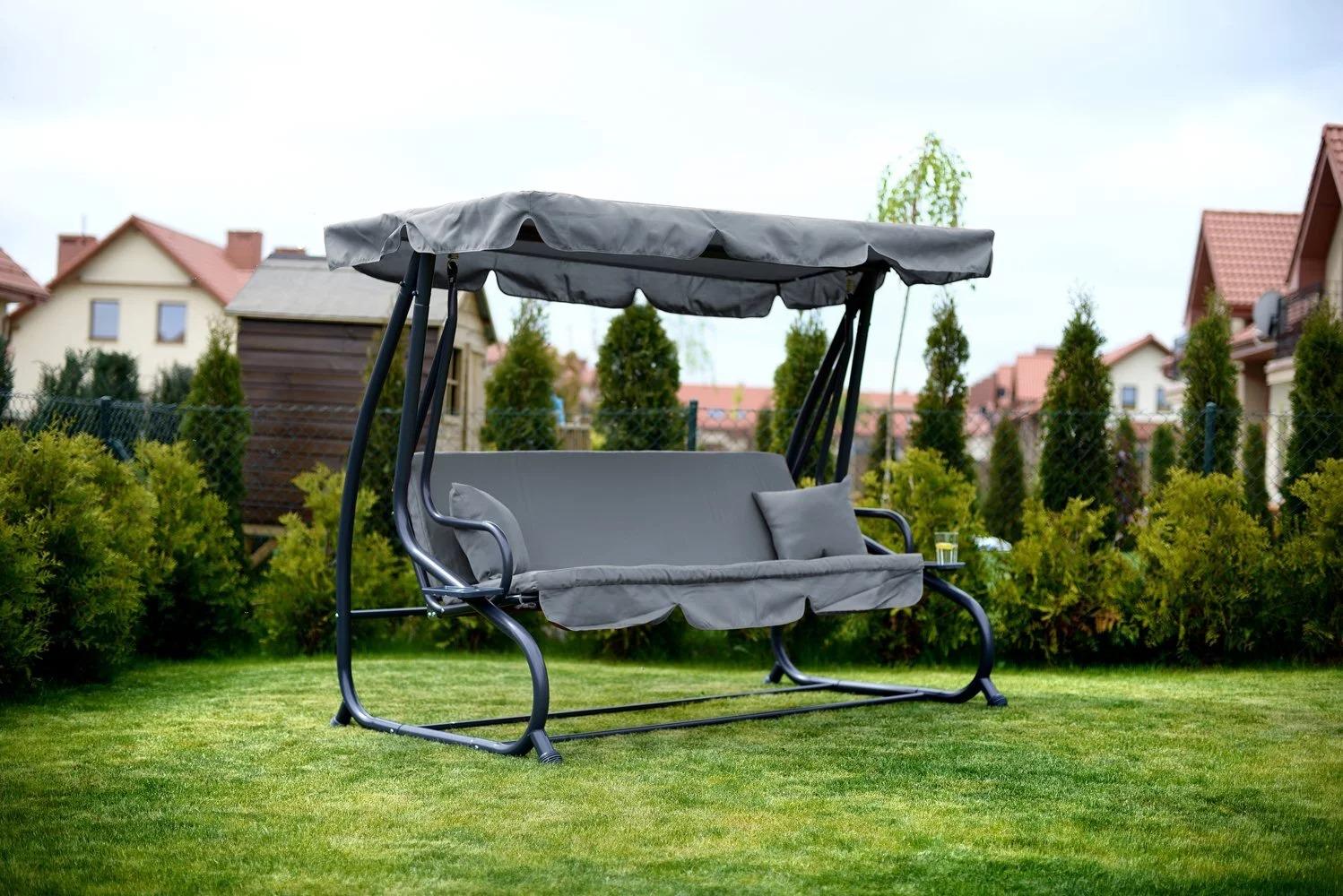 Садова гойдалка-диван Fregat Relax Plus розкладна Сірий - фото 2