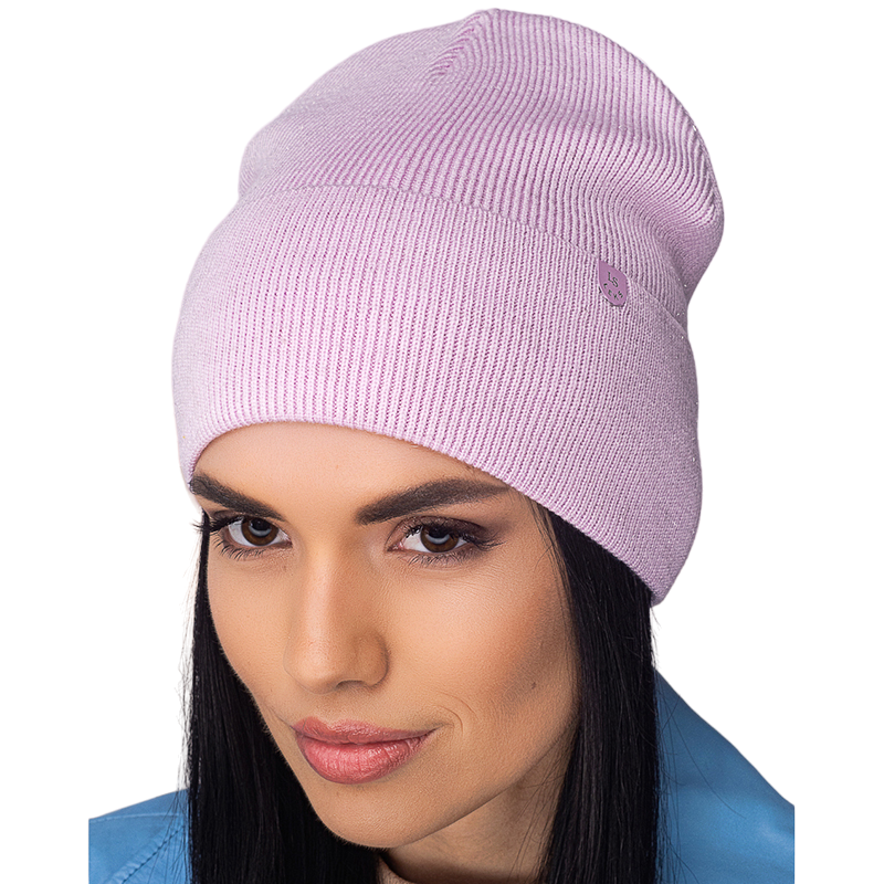 Шапка женская Leks Молния шерстяная на флисовой подкладке с отворотом One size Сиреневый (127390) Шапка женская Leks Молния шерстяная на флисовой подкладке с отворотом One size Сиреневый (127390)