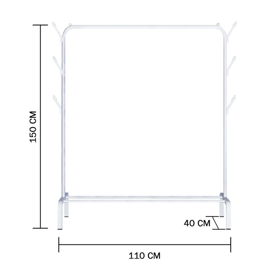 Вешалка-стойкая для одежды TL00427 напольная 110х40х150 см Белый - фото 4