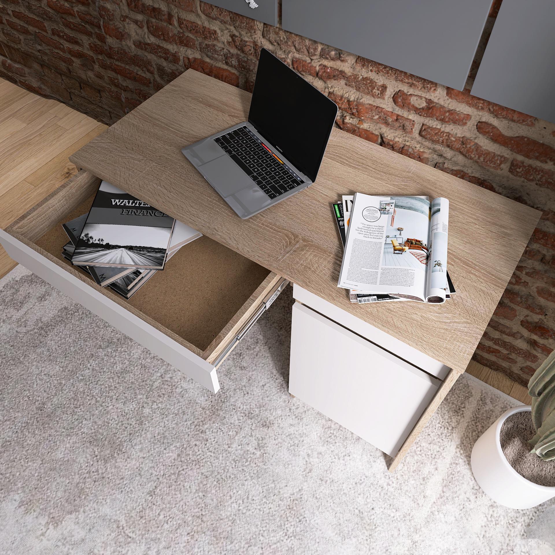 Компьютерный стол Еверест 1100 СИТИ 110х50х77 см Дуб сонома/Белый (09234) - фото 3