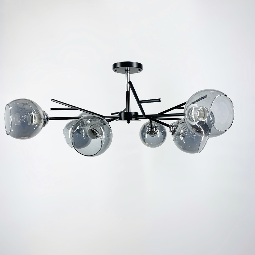 Потолочная люстра Lighthouse LNF-17513/8 BK GR с графитовым плафоном Черный
